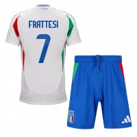 Camiseta Italia Davide Frattesi #7 Segunda Equipación Replica Eurocopa 2024 para niños mangas cortas (+ Pantalones cortos)